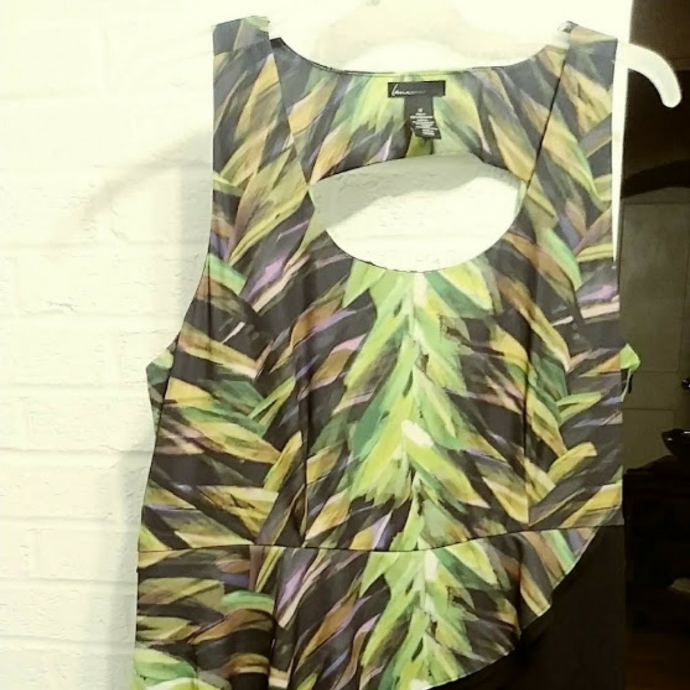 BOGO Lane Bryant Black Sheath wTropical Peplum top